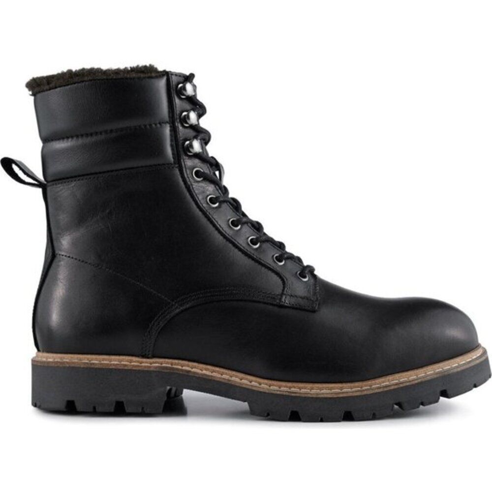 Shoe‎ The Bear Men's  Leather Boots Faux Shearling Lined Shoes Black Size12 $210